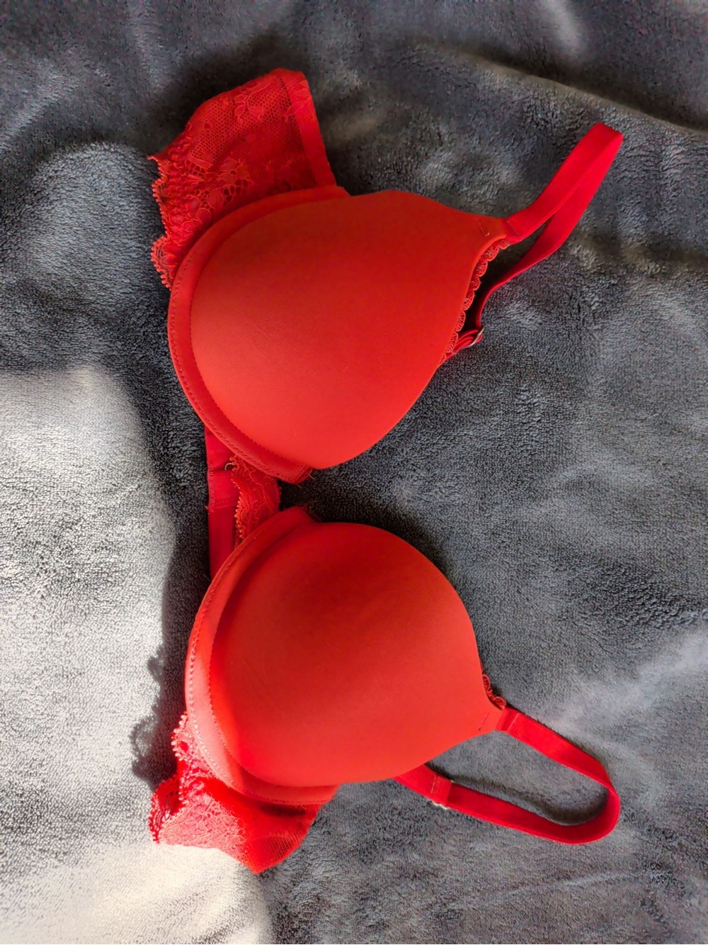Orange Lace-Trim Padded Bra - Women Intimates